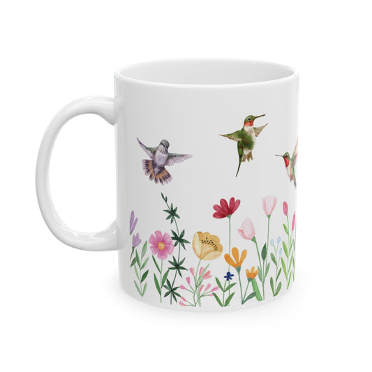 Hummingbirds and Wildflowers Mug