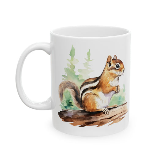 Chipmunk in the Woods Watercolor Style Mug