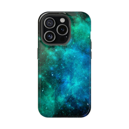 Blue and Teal Galaxy Glossy Impact Resistant Phone Case