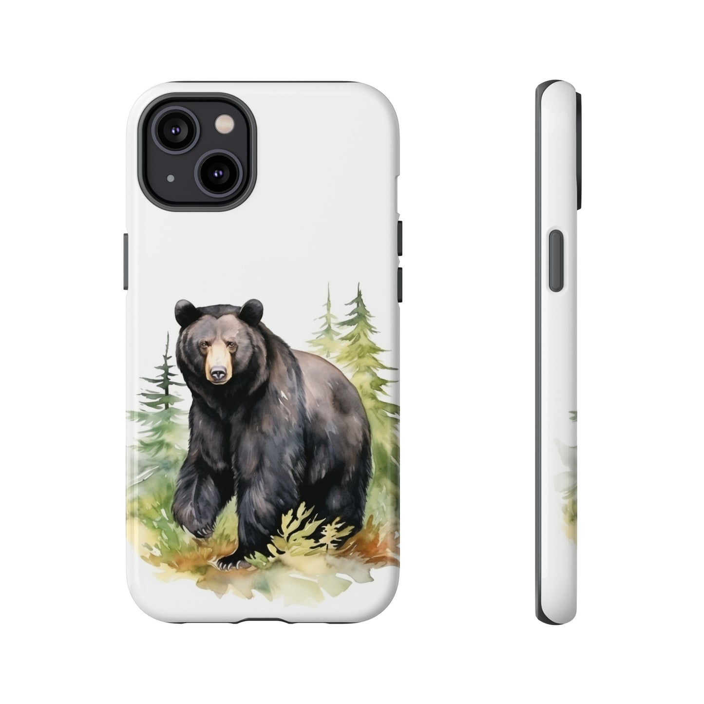 Black Bear Watercolor Style Phone Case