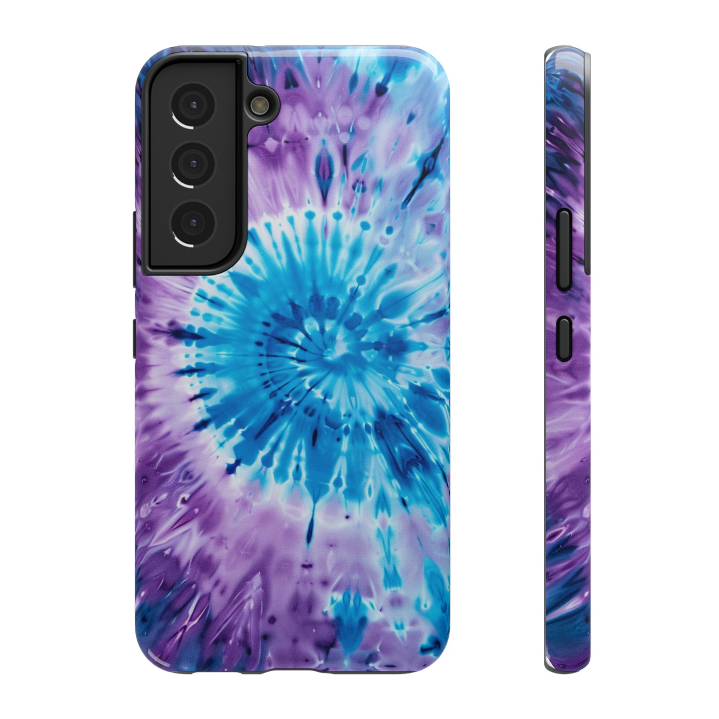 Blue-Purple Swirling Tie Dye Impact Resistant Phone Case