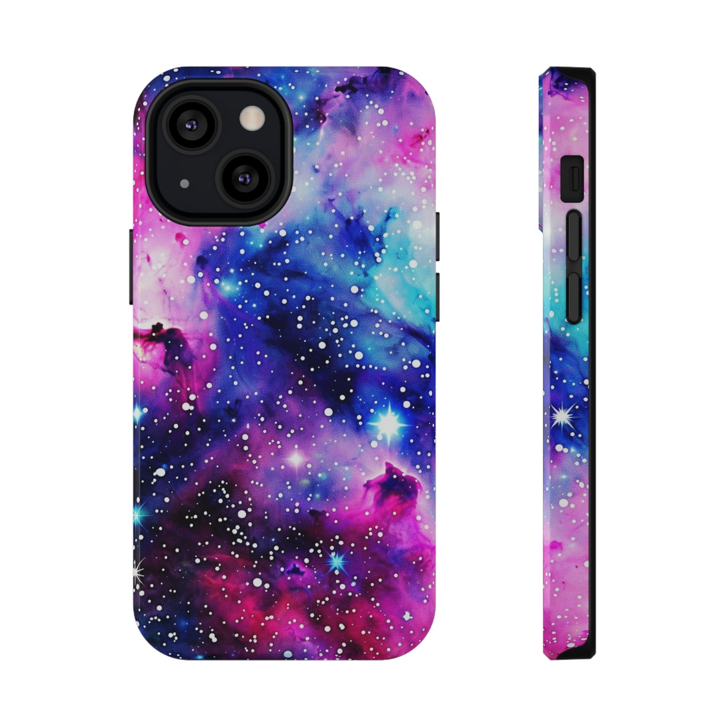 Blue and Purple Galaxy Glossy Impact Resistant Phone Case