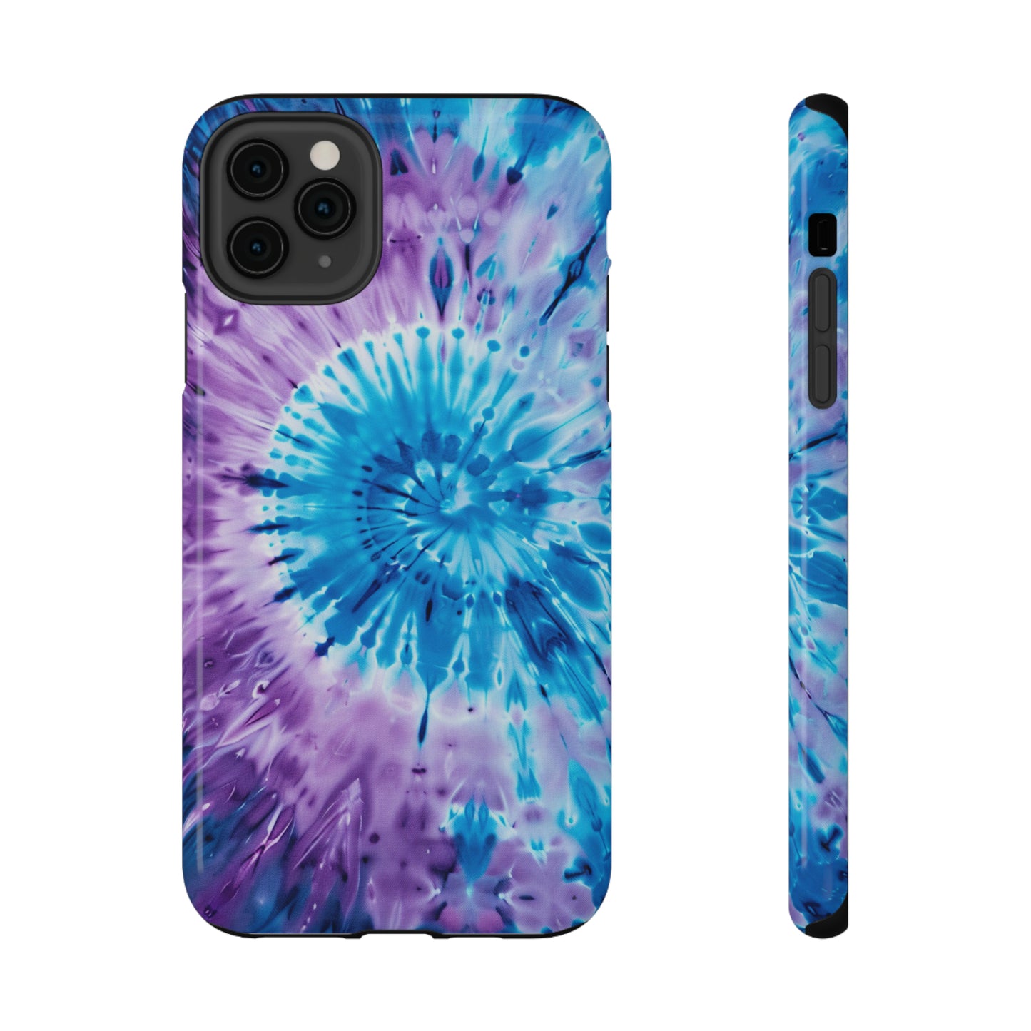 Blue-Purple Swirling Tie Dye Impact Resistant Phone Case