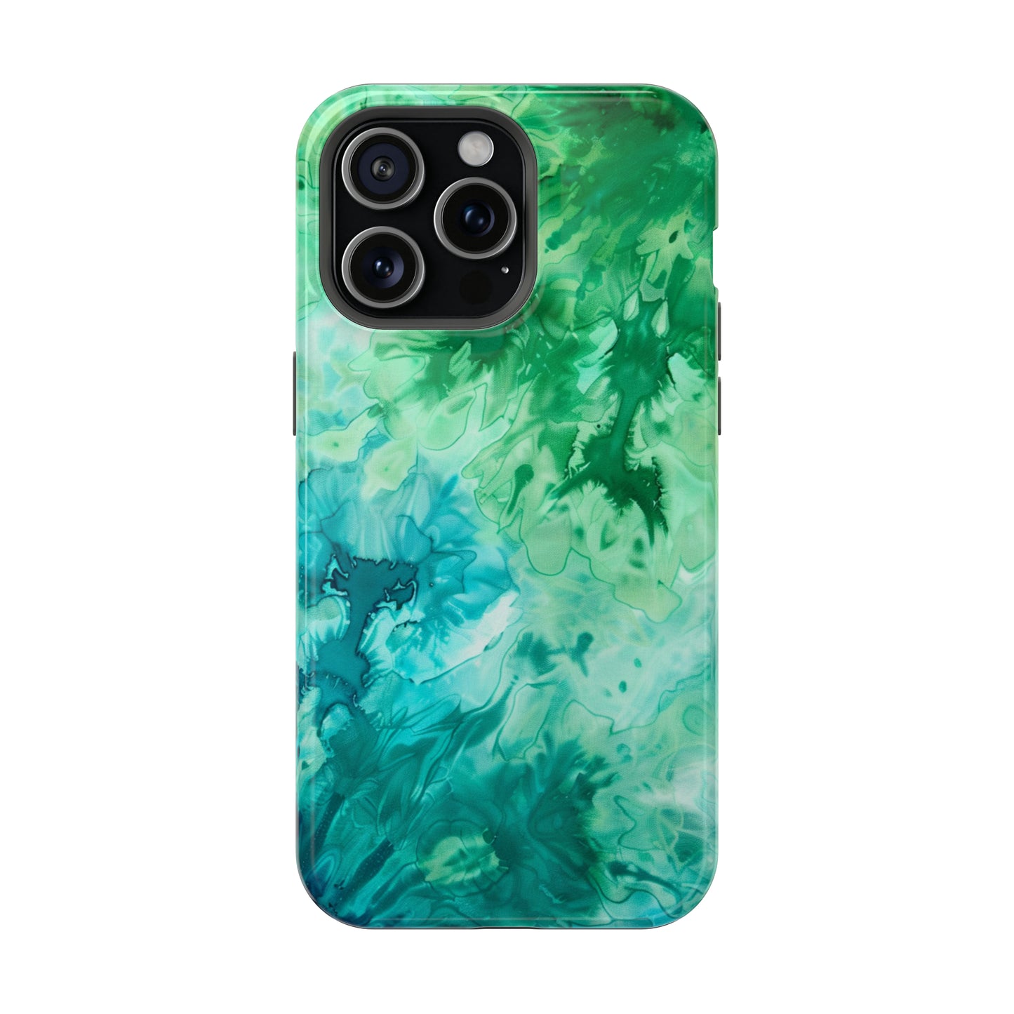 Blue-Green Tie Dye Impact Resistant Phone Case
