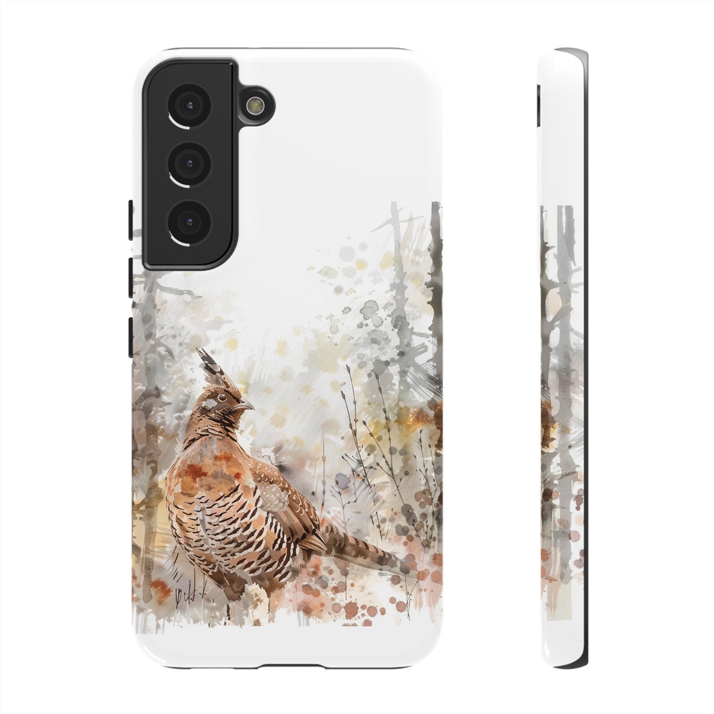 Patridge Ruffed Grouse Watercolor Style Phone Case