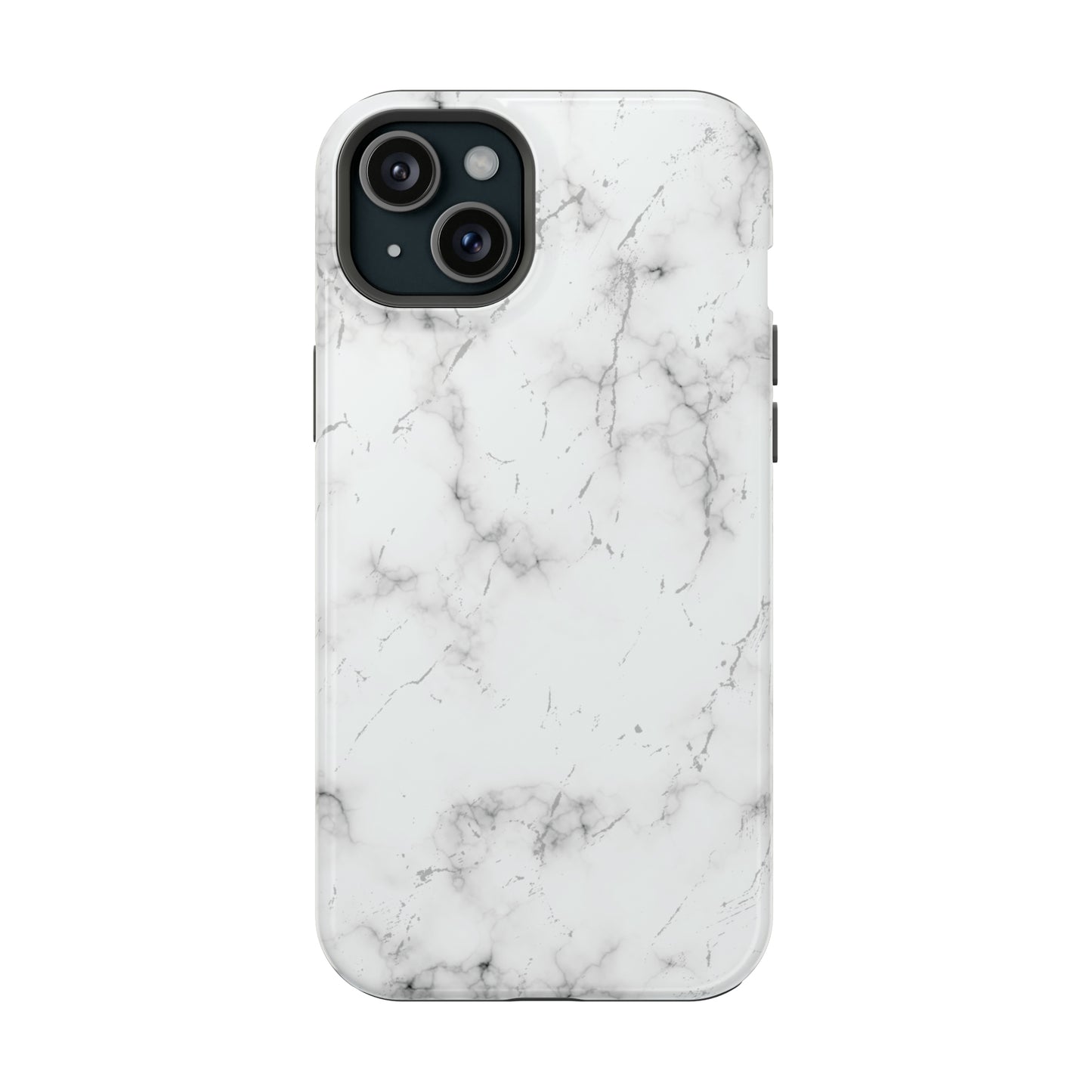 White and Black Glossy Impact Resistant Phone Case