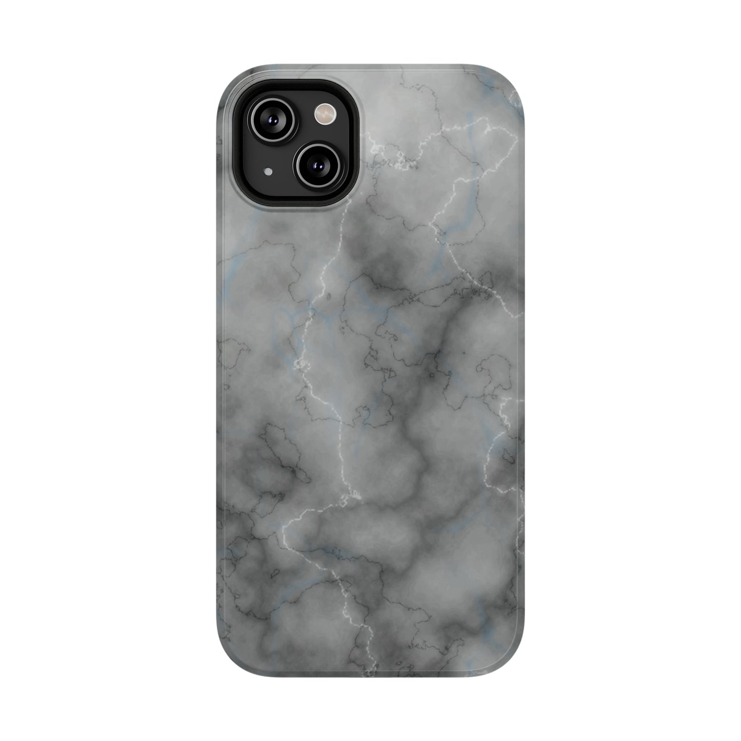 Gray Marble Glossy Impact Resistant Phone Case