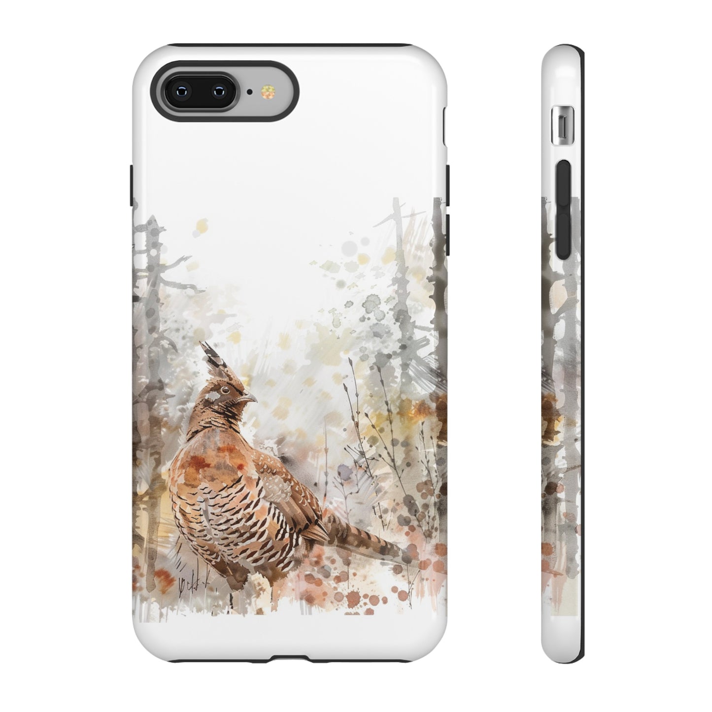 Patridge Ruffed Grouse Watercolor Style Phone Case