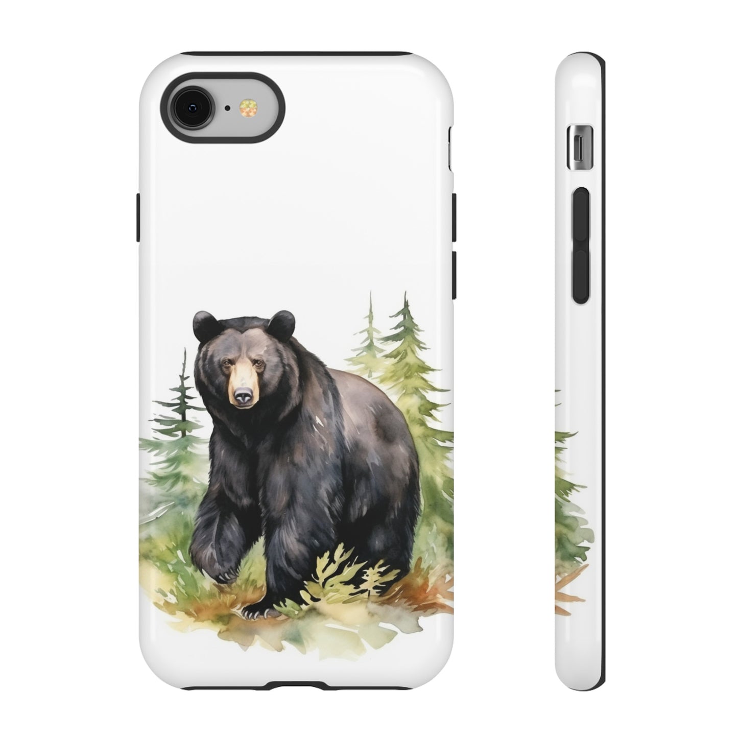 Black Bear Watercolor Style Phone Case