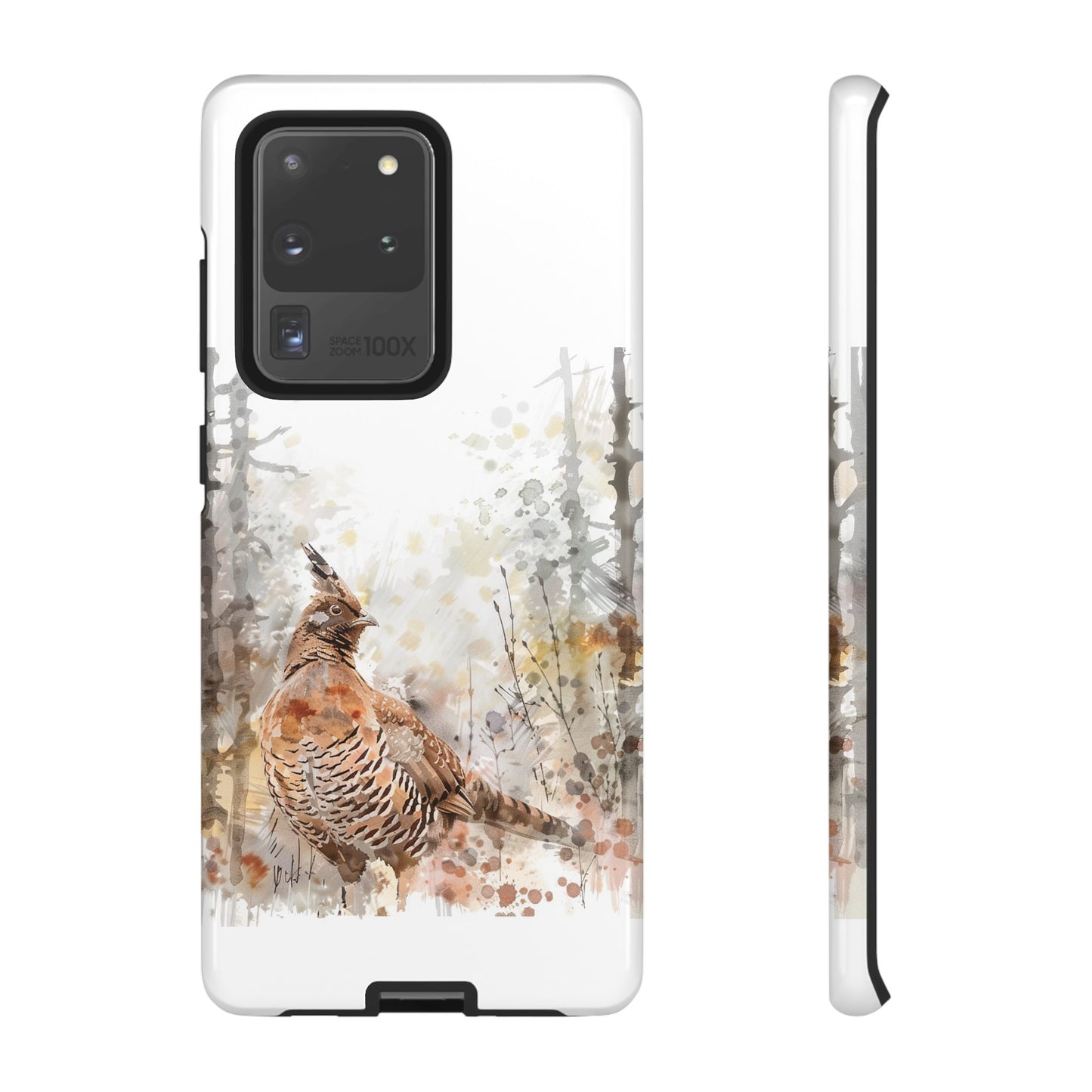 Patridge Ruffed Grouse Watercolor Style Phone Case