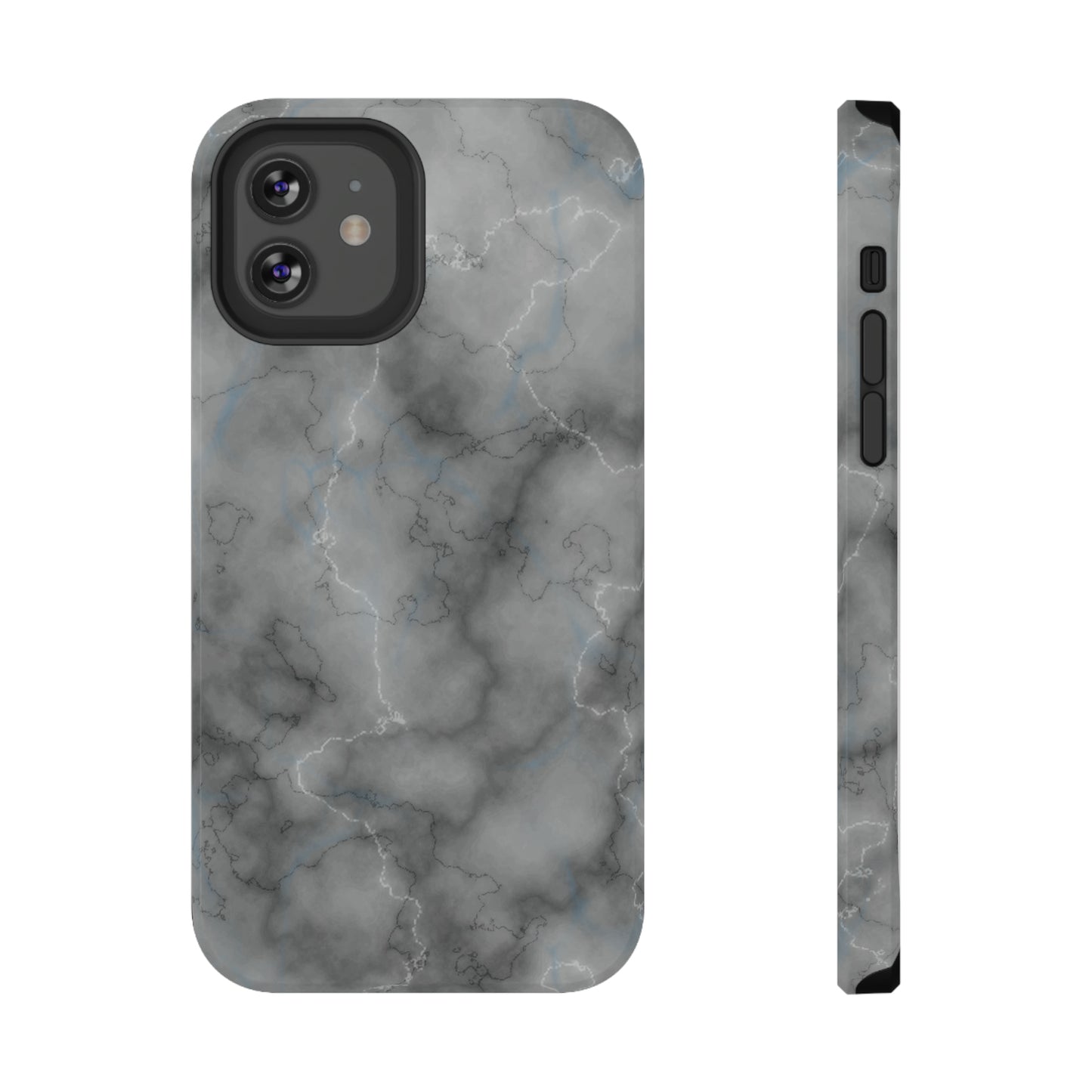 Gray Marble Glossy Impact Resistant Phone Case