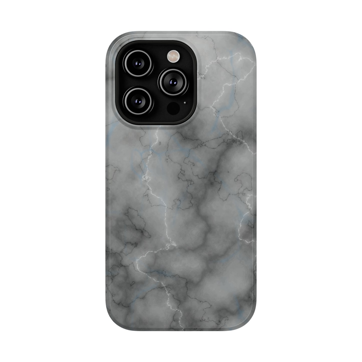 Gray Marble Glossy Impact Resistant Phone Case