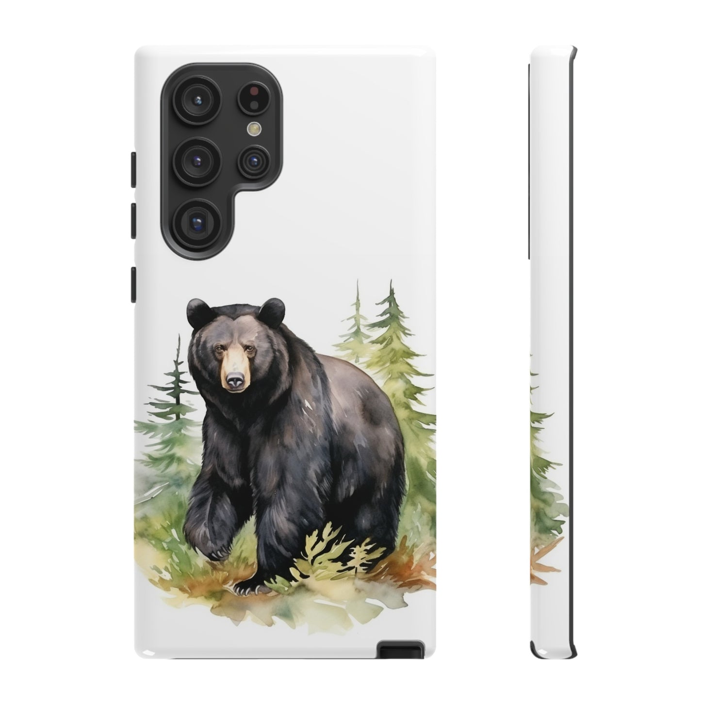 Black Bear Watercolor Style Phone Case