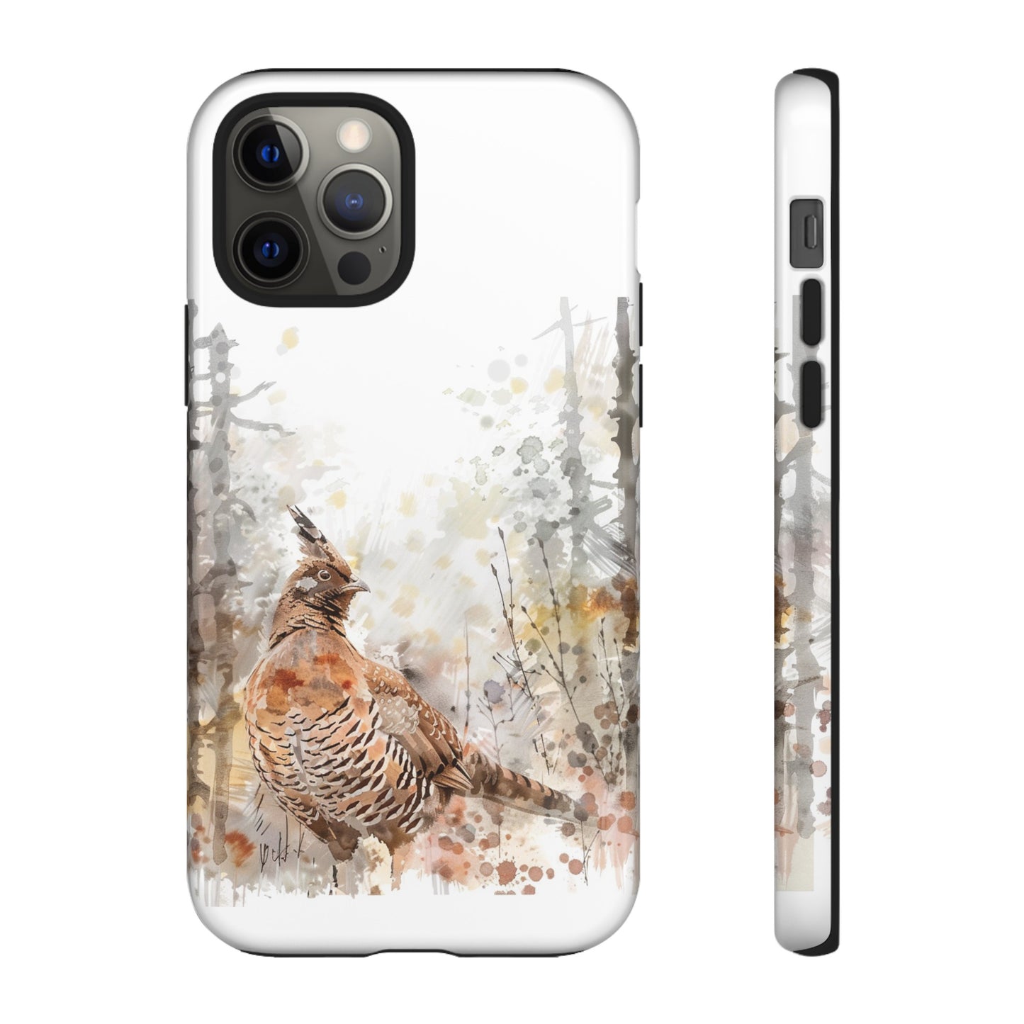 Patridge Ruffed Grouse Watercolor Style Phone Case