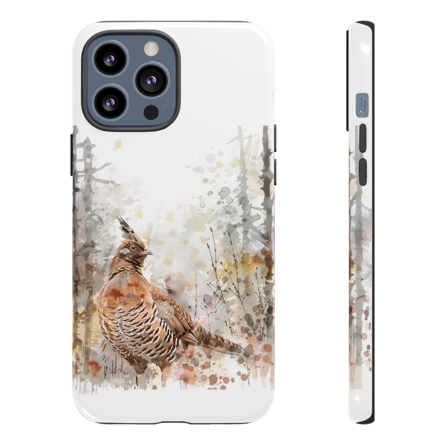 Patridge Ruffed Grouse Watercolor Style Phone Case