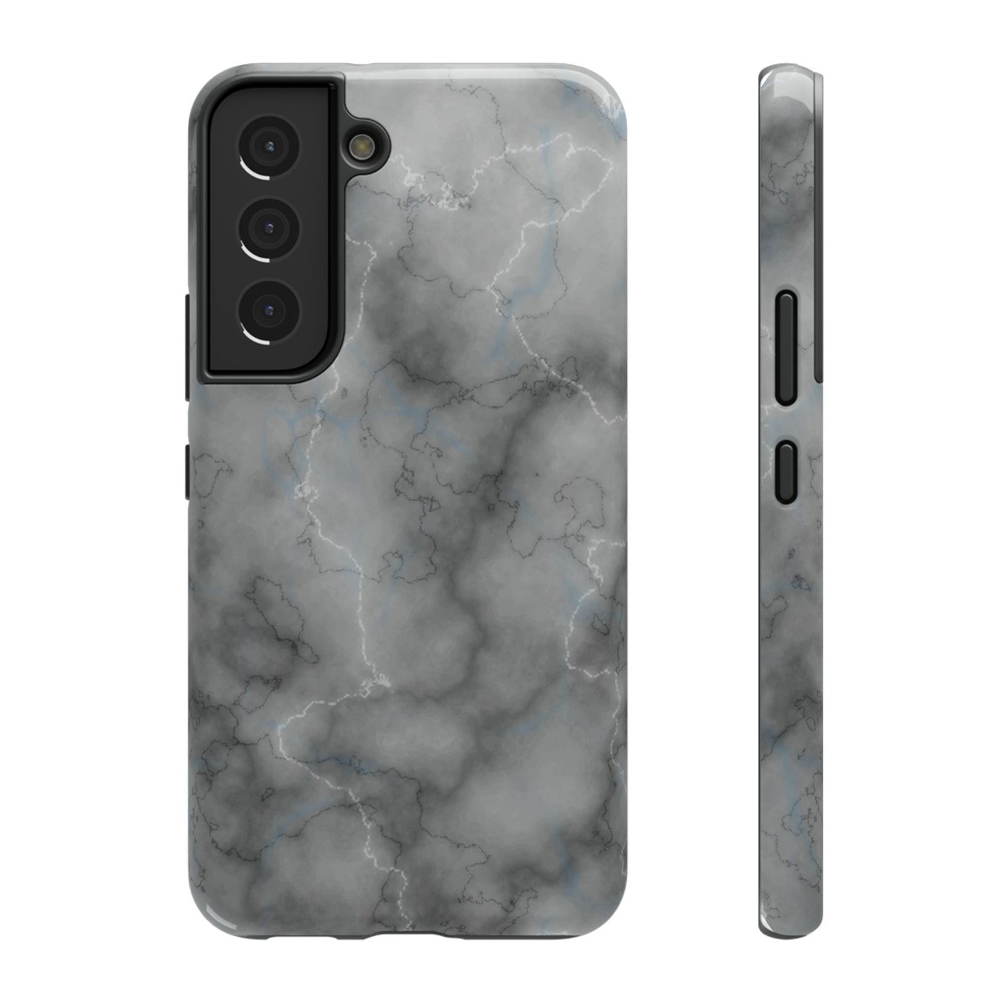 Gray Marble Glossy Impact Resistant Phone Case