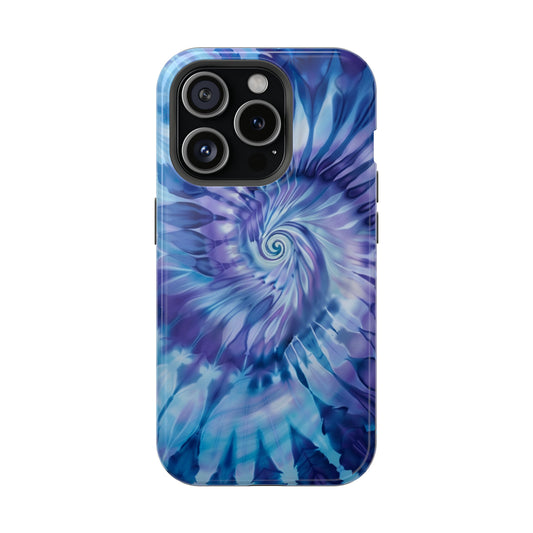 Navy Blue-Purple Tie Dye Impact Resistant Phone Case