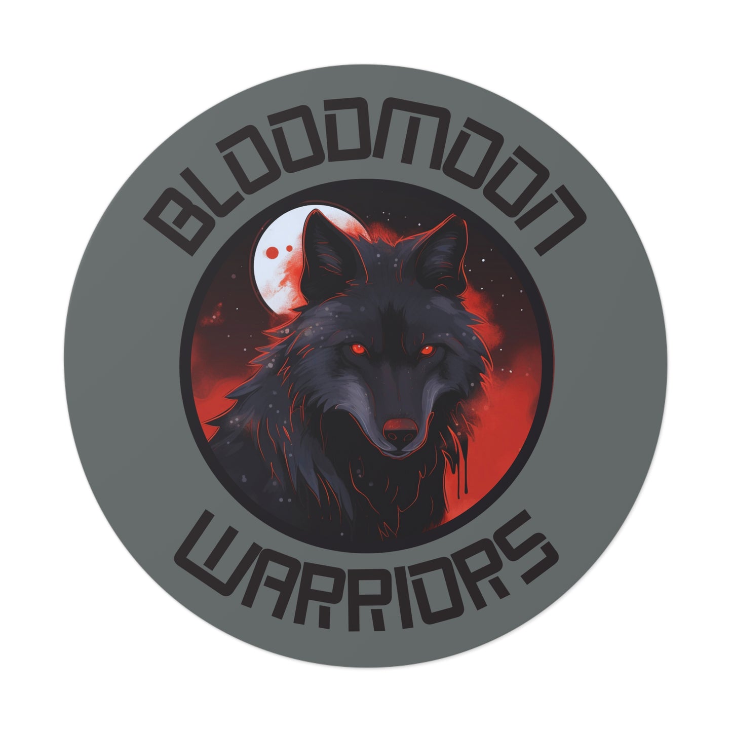 Bloodmoon Warriors Round Vinyl Stickers