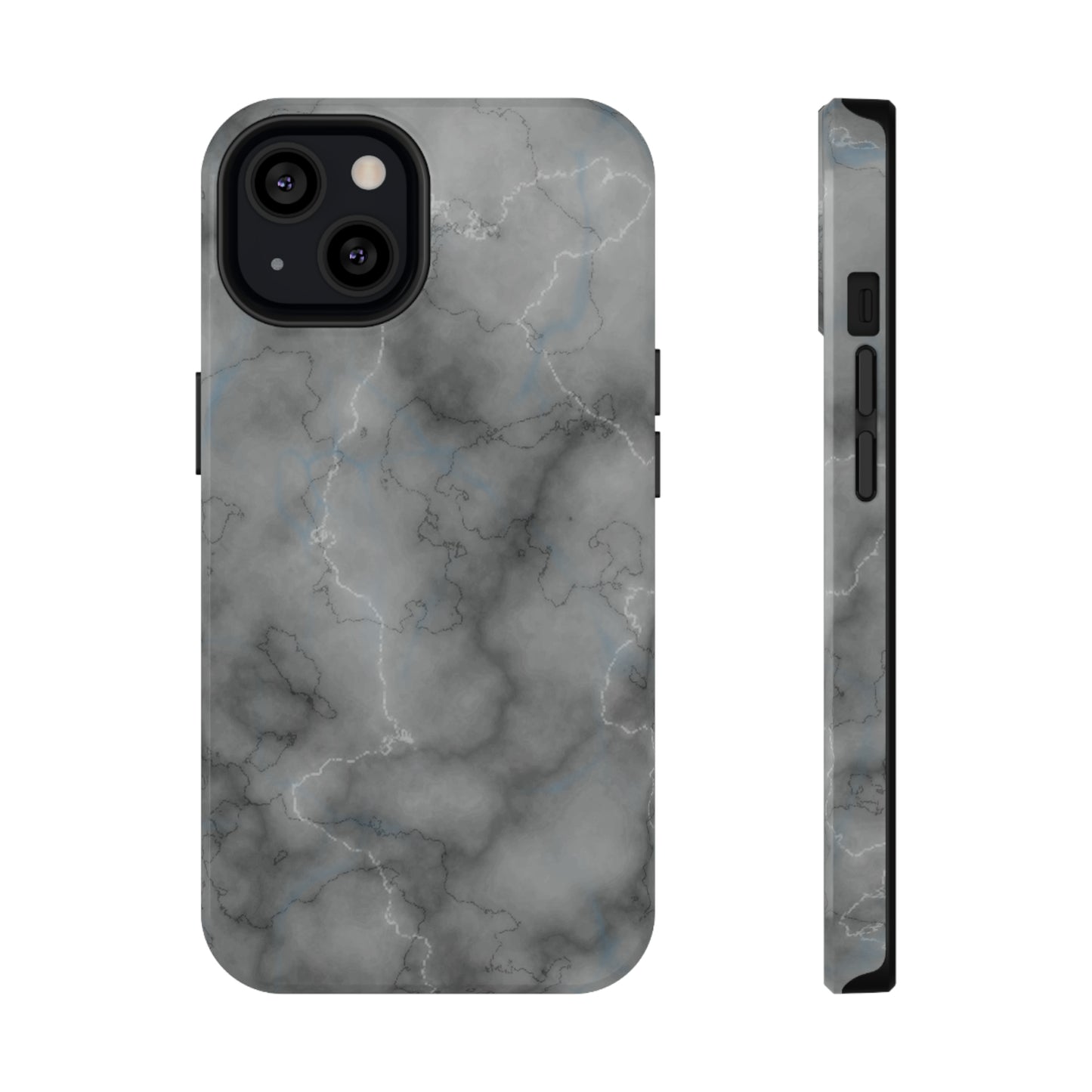 Gray Marble Glossy Impact Resistant Phone Case