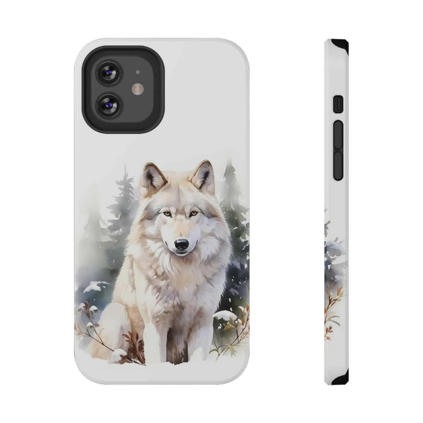 White Winter Wolf Impact Resistant Phone Case, Glossy Finish