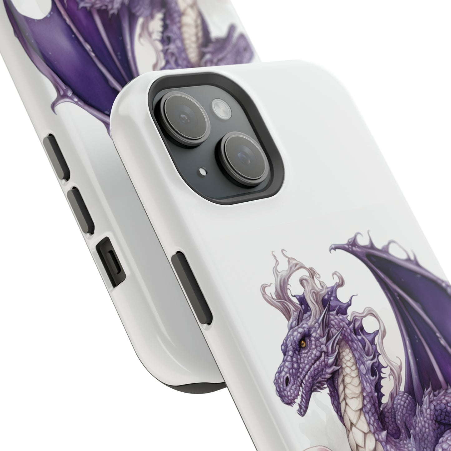 Purple Dragon and Mushrooms Glossy Impact Resistant Phone Case