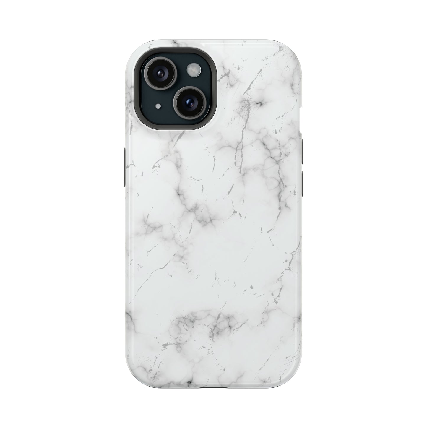 White and Black Glossy Impact Resistant Phone Case