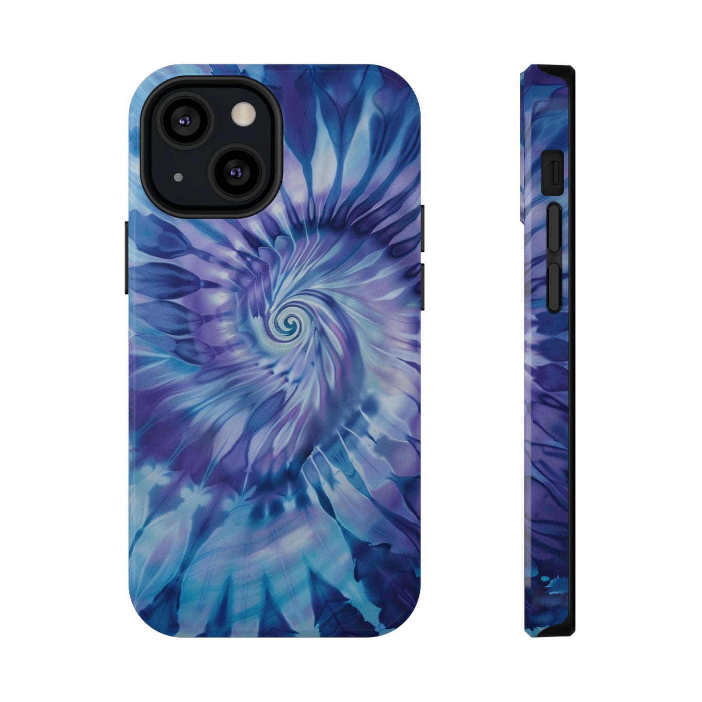 Navy Blue-Purple Tie Dye Impact Resistant Phone Case