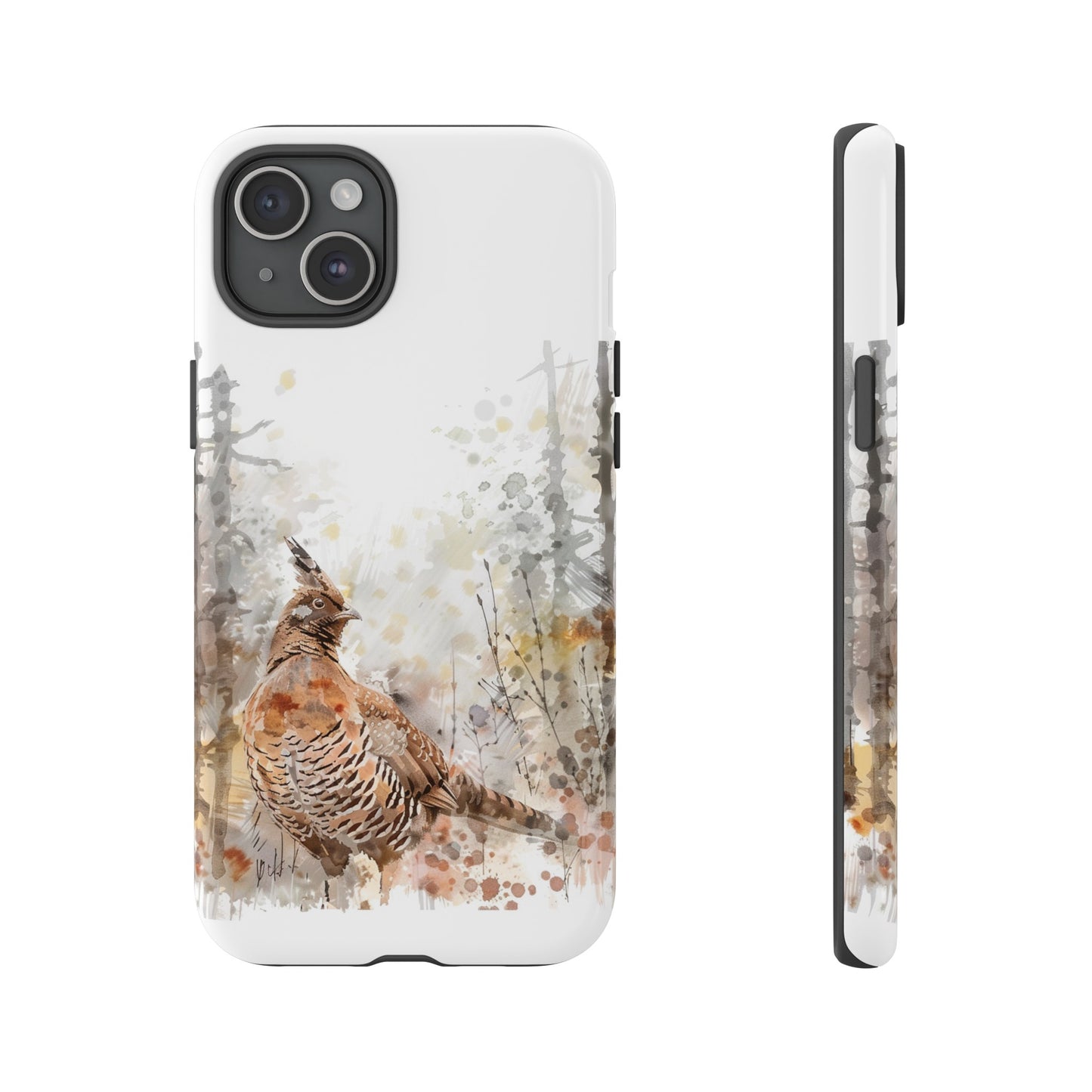 Patridge Ruffed Grouse Watercolor Style Phone Case