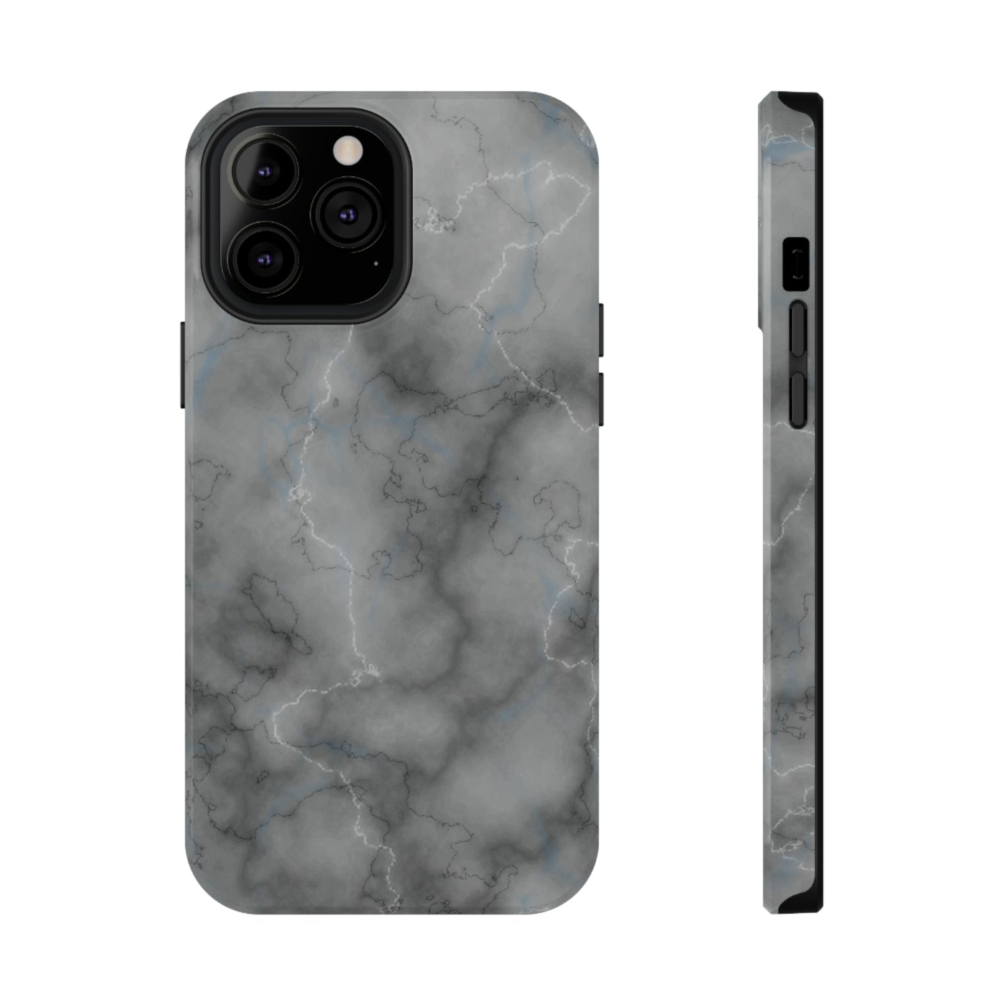 Gray Marble Glossy Impact Resistant Phone Case