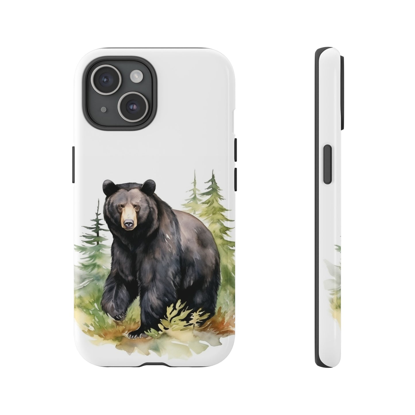 Black Bear Watercolor Style Phone Case