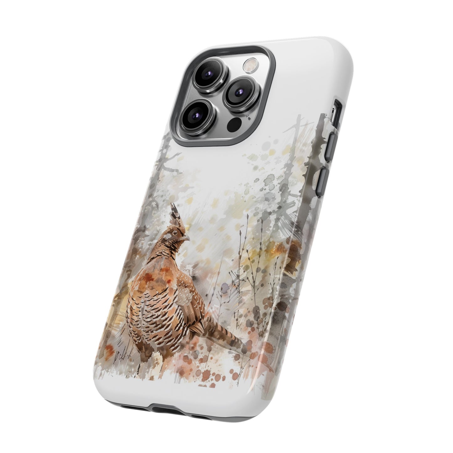 Patridge Ruffed Grouse Watercolor Style Phone Case