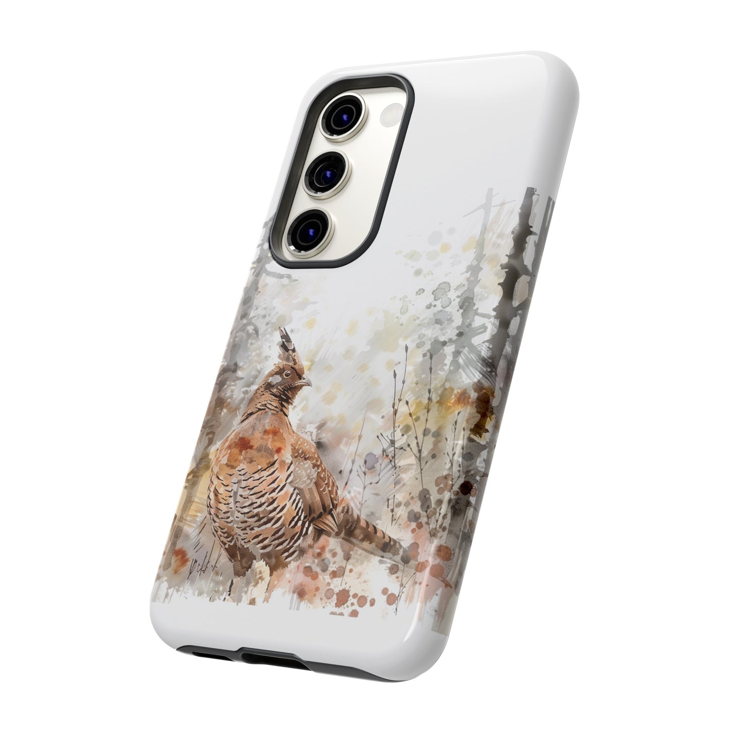 Patridge Ruffed Grouse Watercolor Style Phone Case