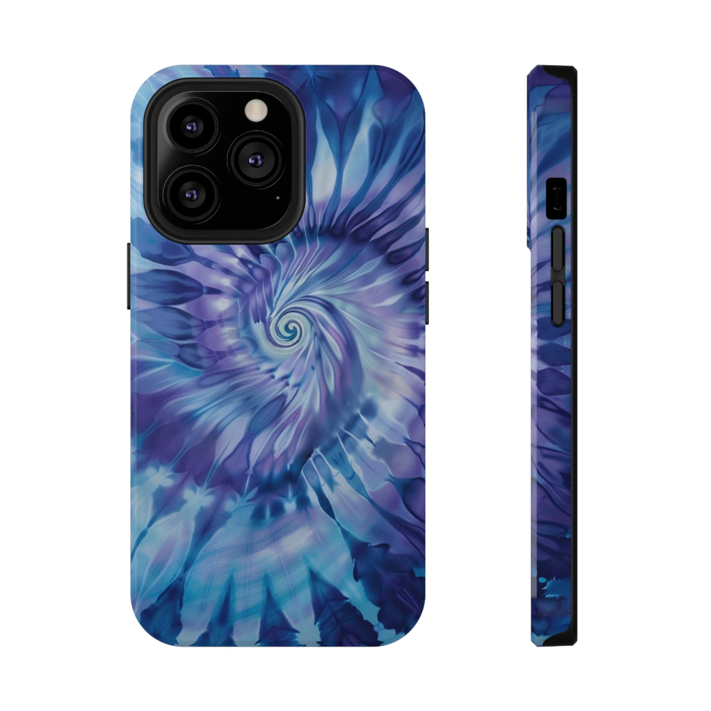 Navy Blue-Purple Tie Dye Impact Resistant Phone Case