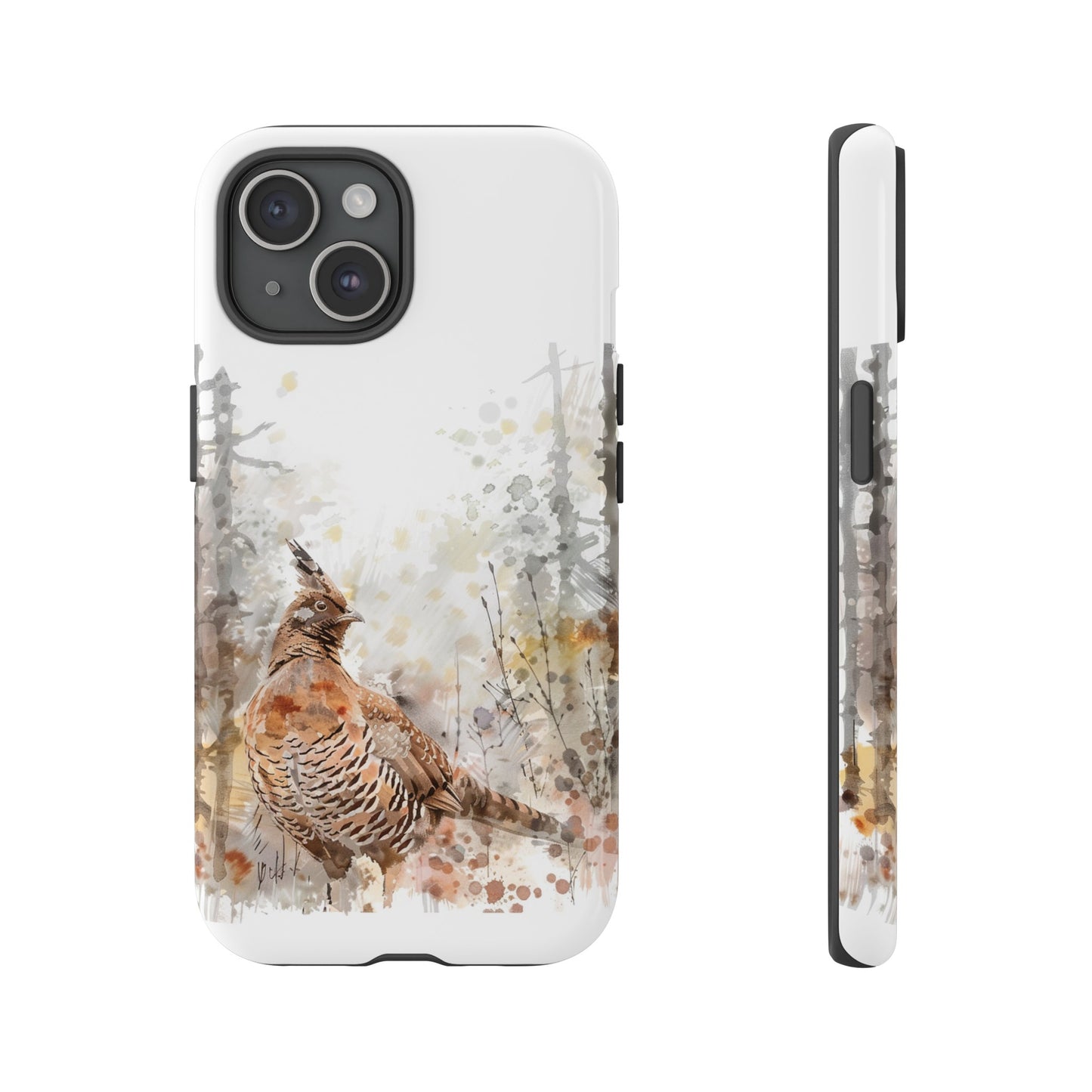 Patridge Ruffed Grouse Watercolor Style Phone Case