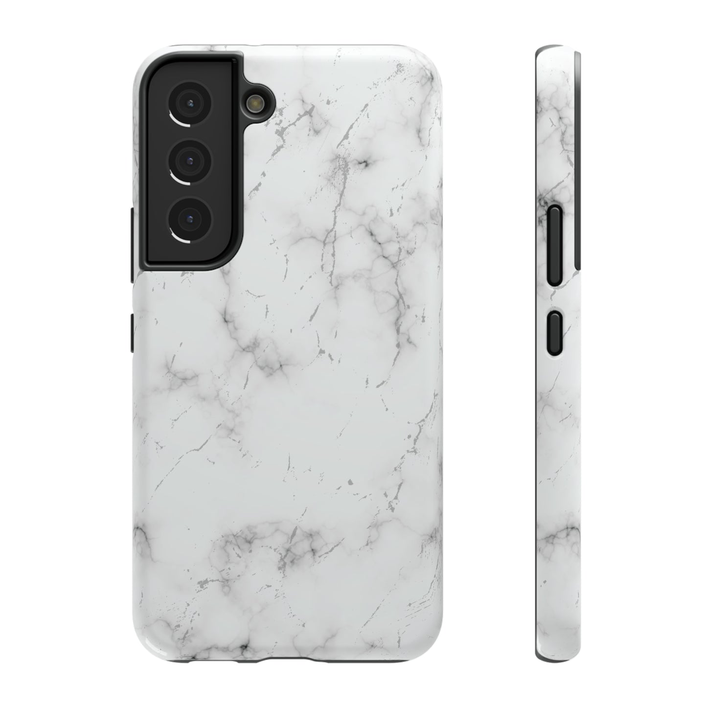 White and Black Glossy Impact Resistant Phone Case