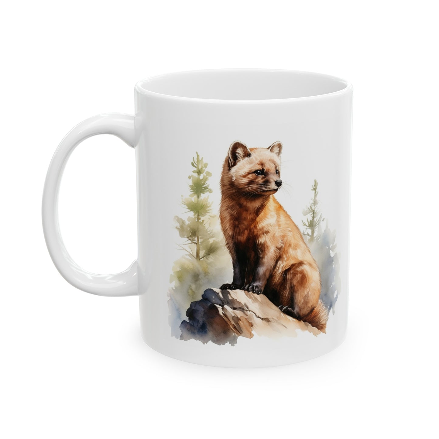 Pine Marten Watercolor Style Mug