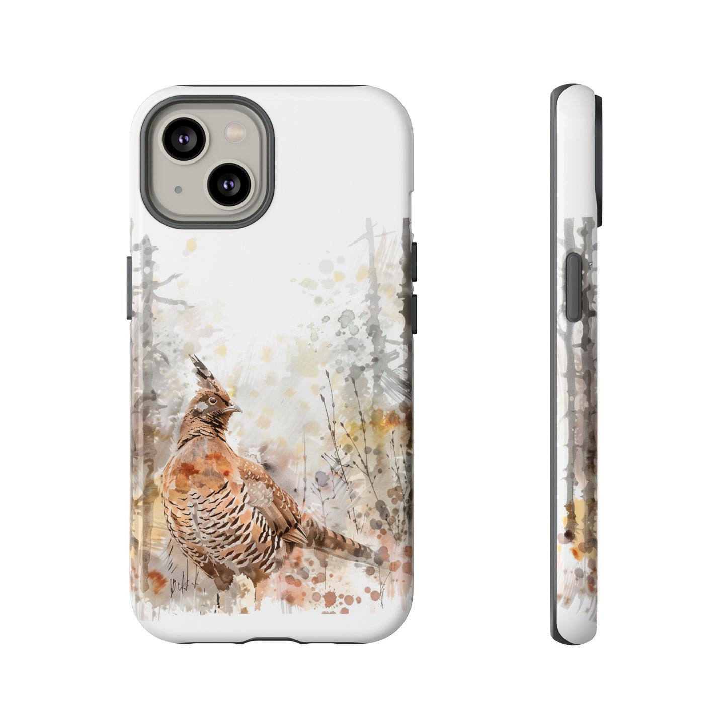 Patridge Ruffed Grouse Watercolor Style Phone Case