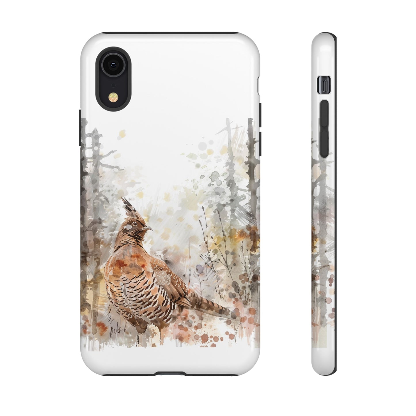 Patridge Ruffed Grouse Watercolor Style Phone Case