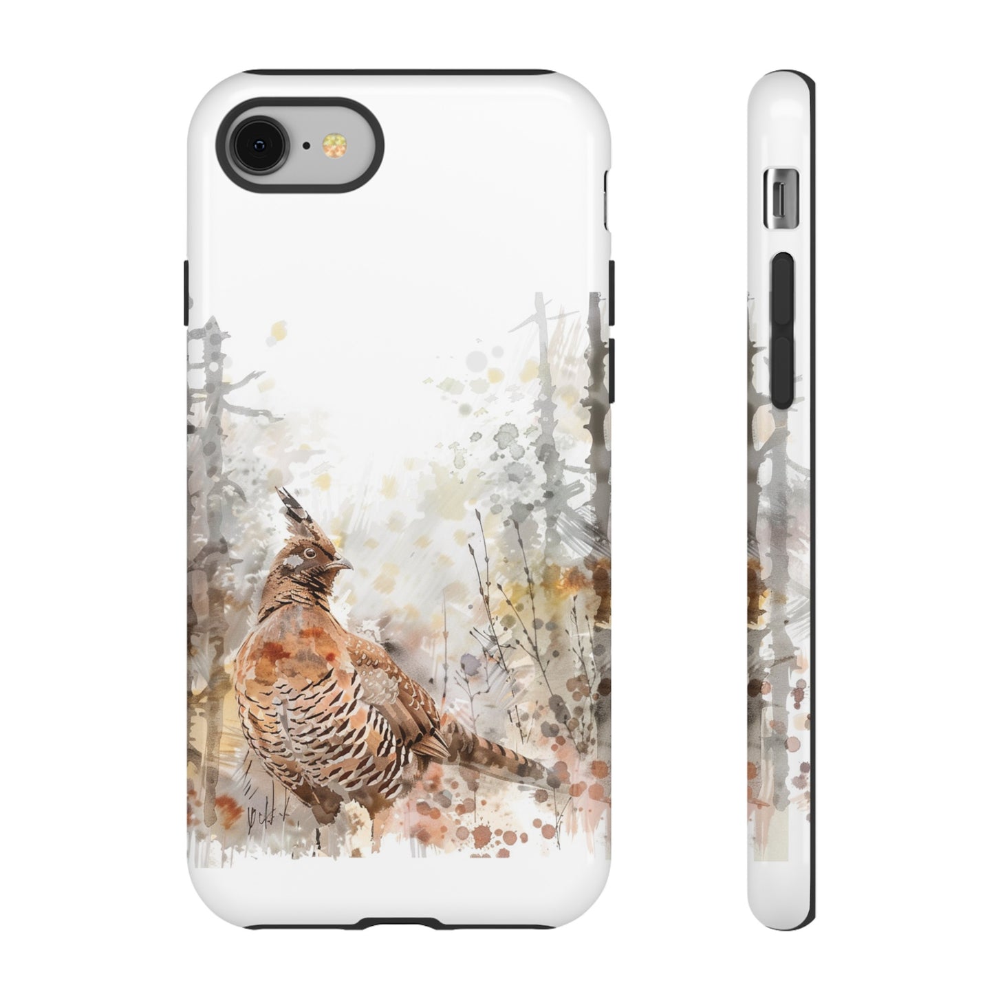 Patridge Ruffed Grouse Watercolor Style Phone Case