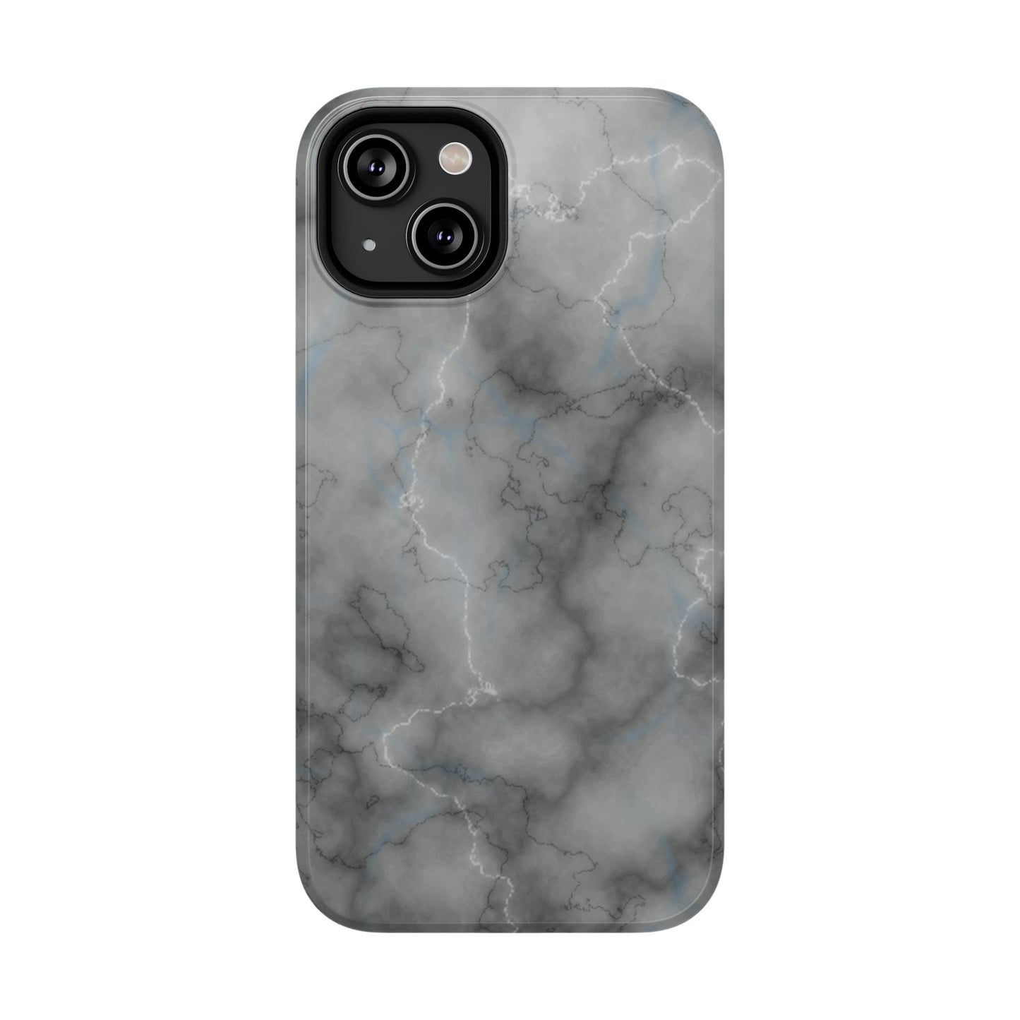 Gray Marble Glossy Impact Resistant Phone Case