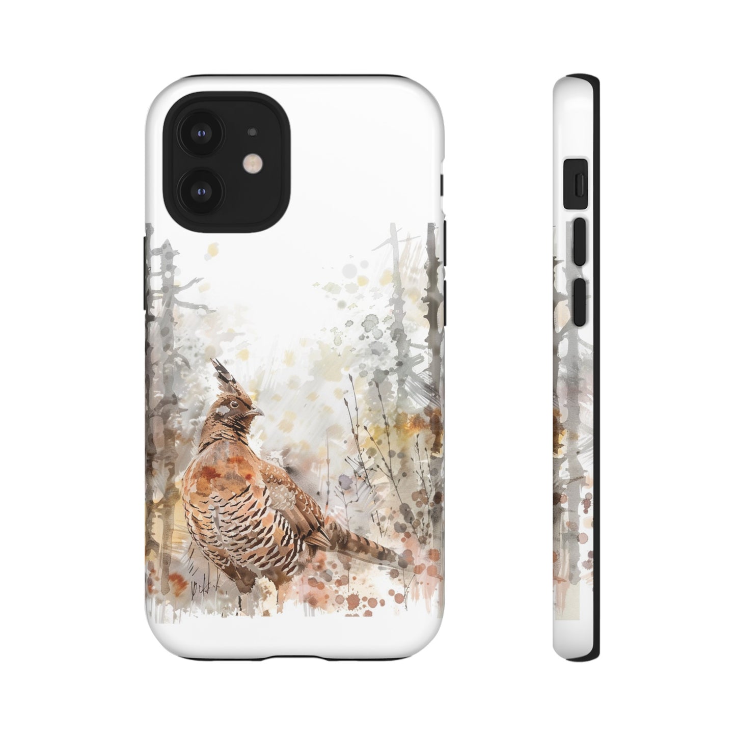 Patridge Ruffed Grouse Watercolor Style Phone Case