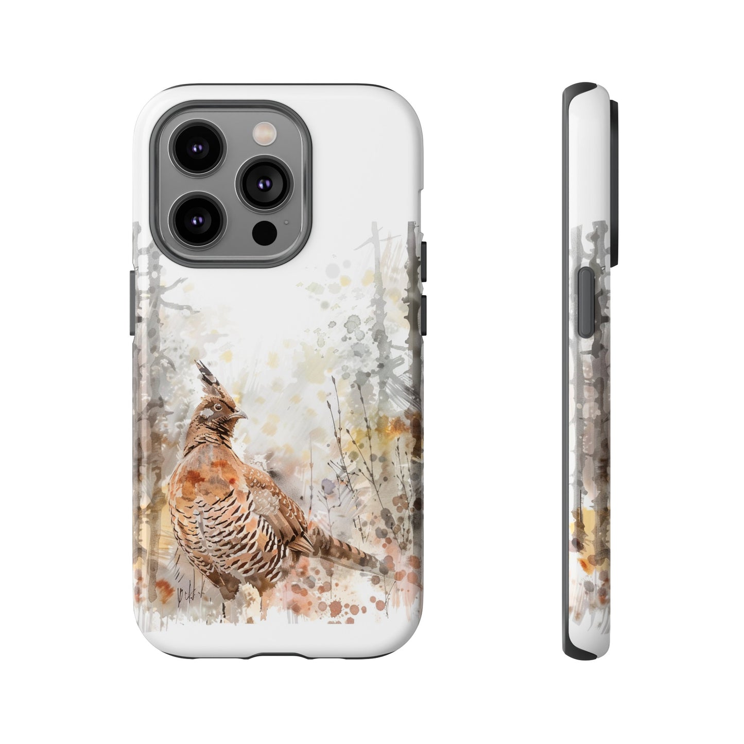 Patridge Ruffed Grouse Watercolor Style Phone Case