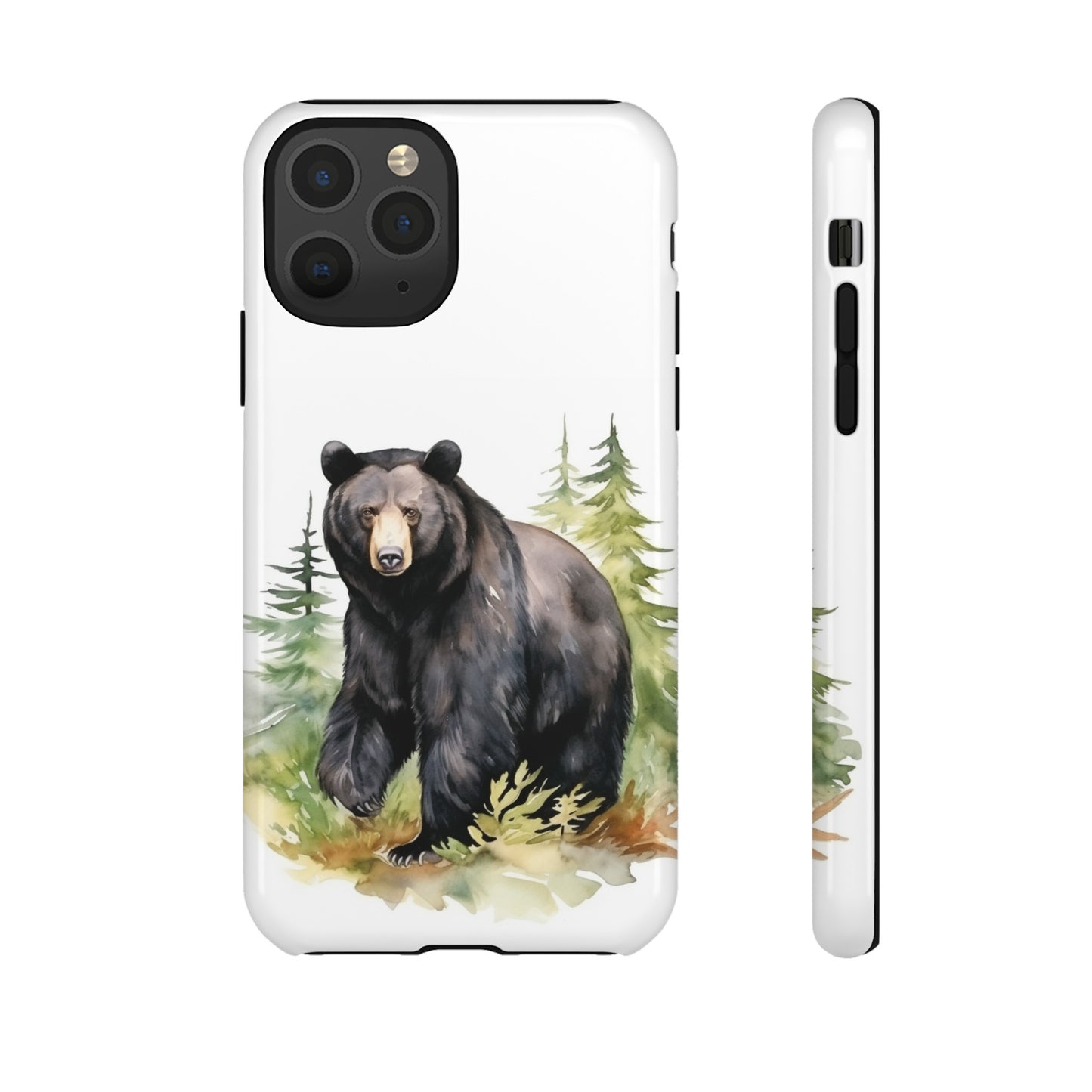 Black Bear Watercolor Style Phone Case