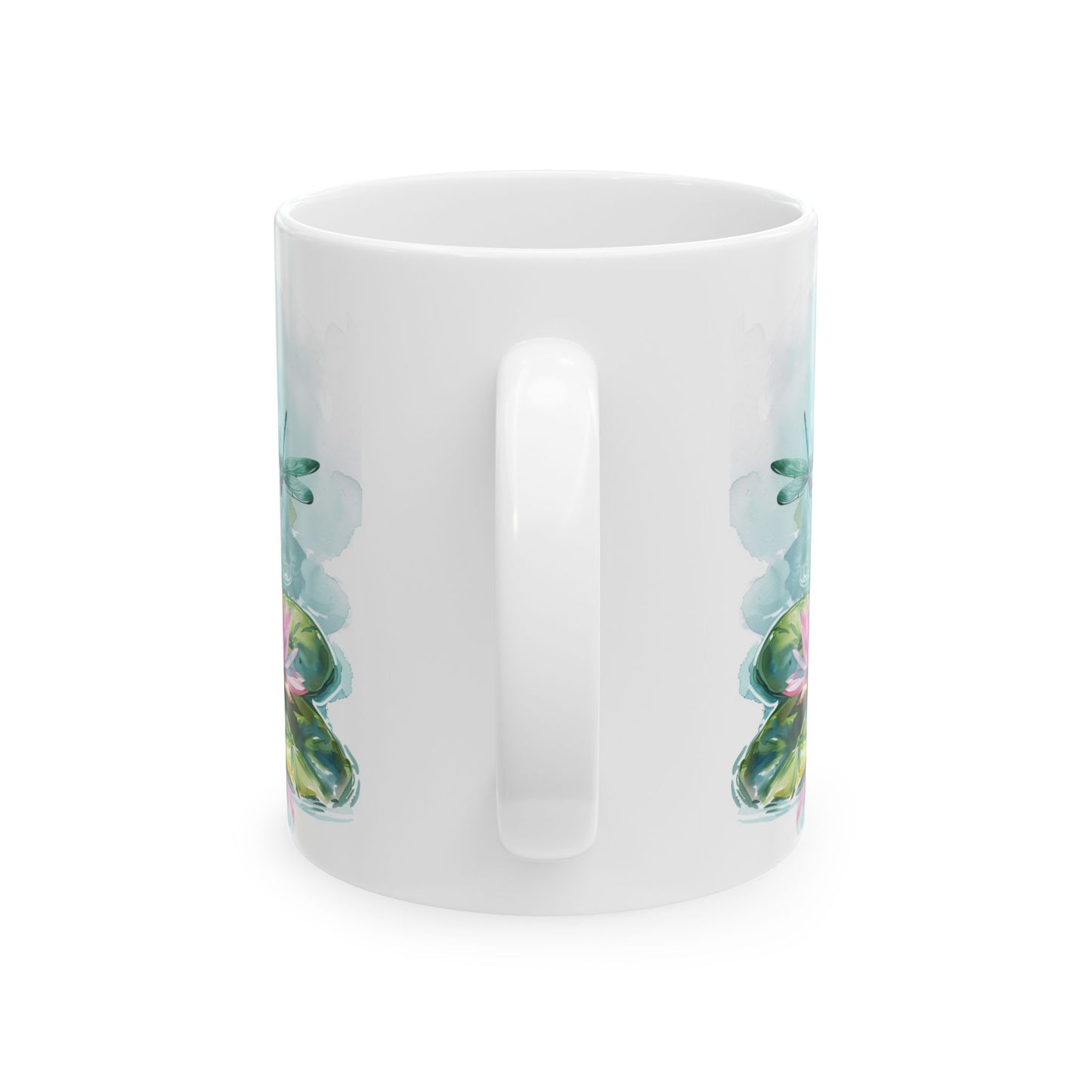 Mug- Dragonfly Lily Pad Watercolor Style