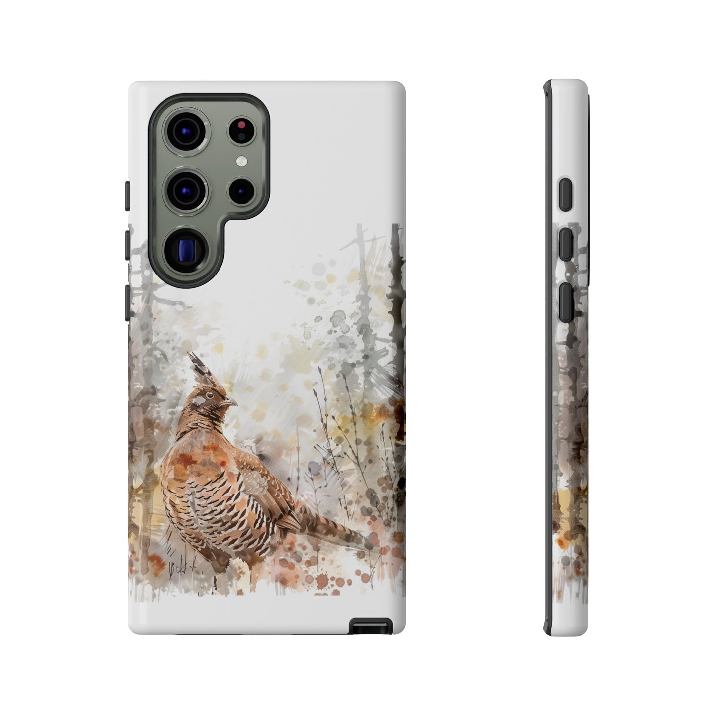 Patridge Ruffed Grouse Watercolor Style Phone Case