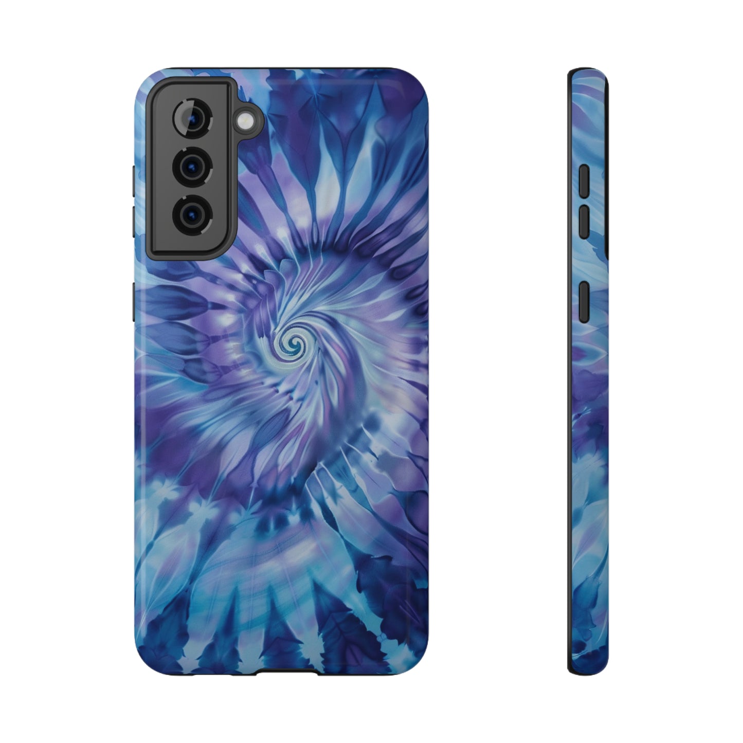 Navy Blue-Purple Tie Dye Impact Resistant Phone Case