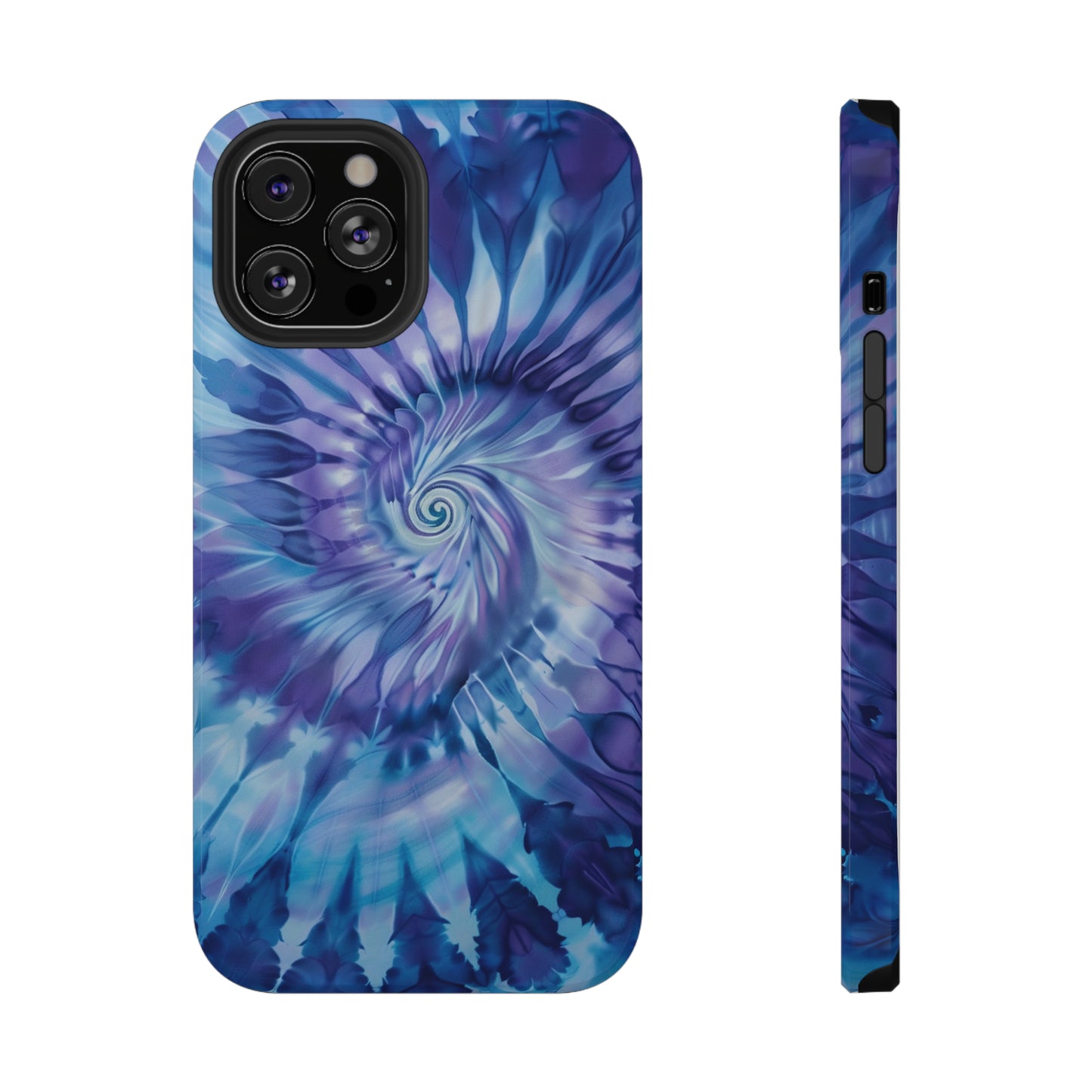 Navy Blue-Purple Tie Dye Impact Resistant Phone Case