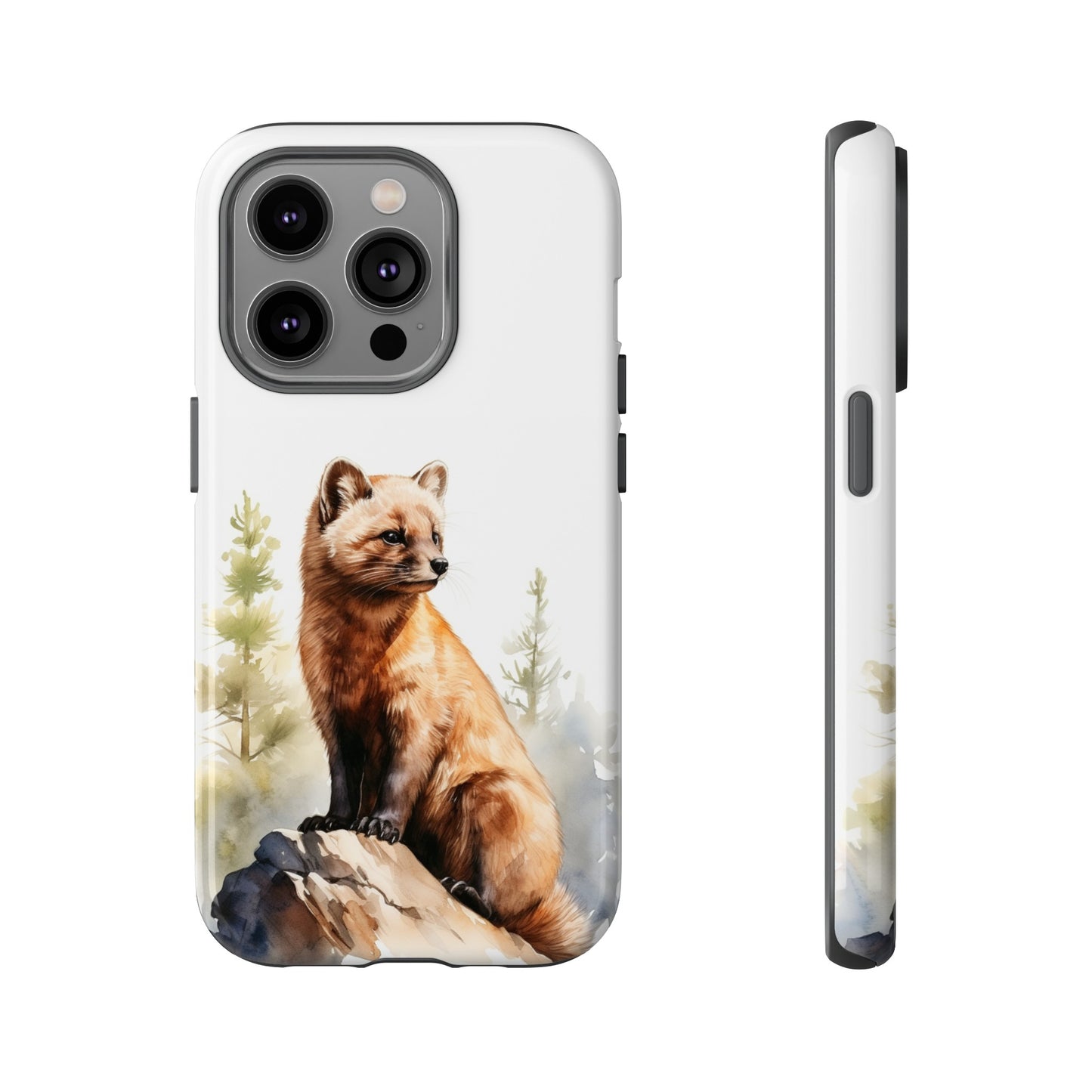 Pine Marten Watercolor Style Phone Case