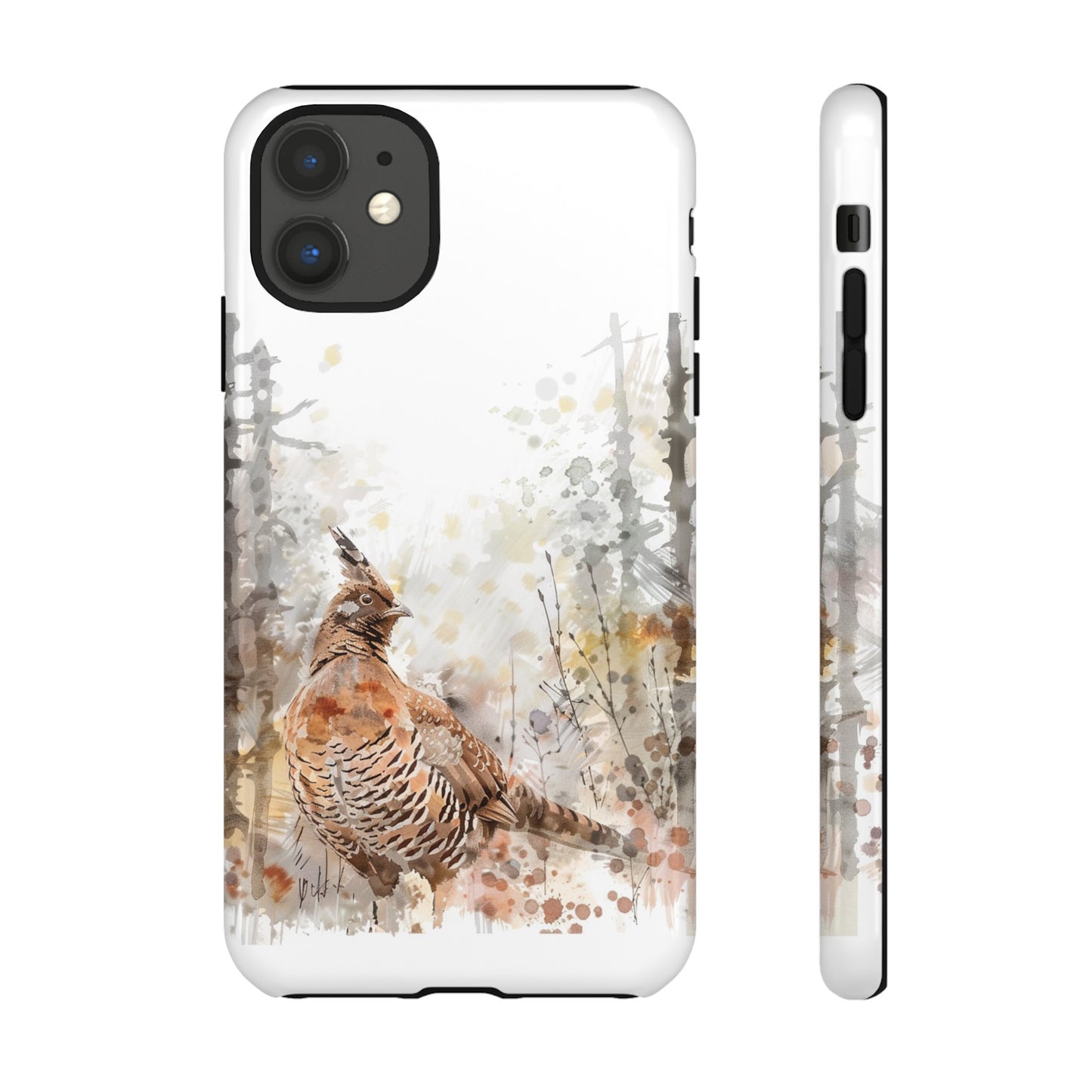 Patridge Ruffed Grouse Watercolor Style Phone Case