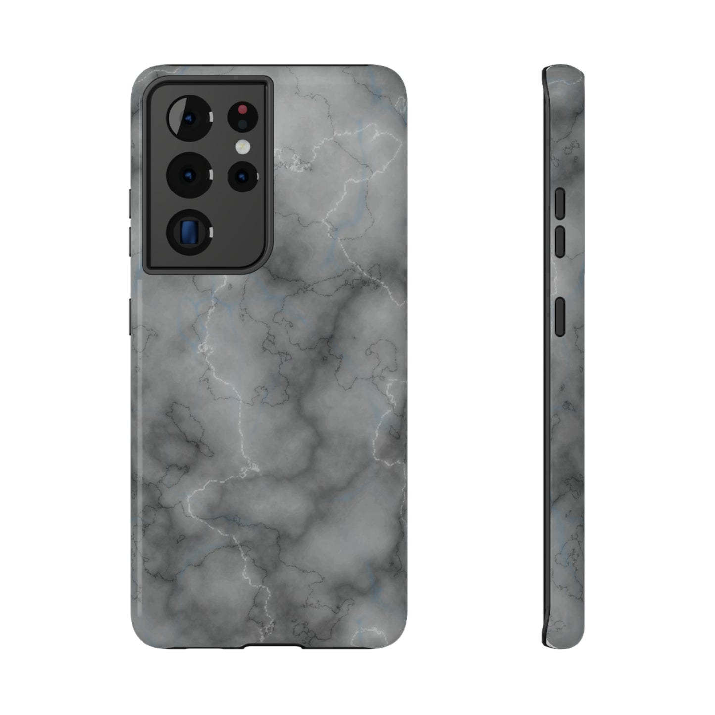 Gray Marble Glossy Impact Resistant Phone Case